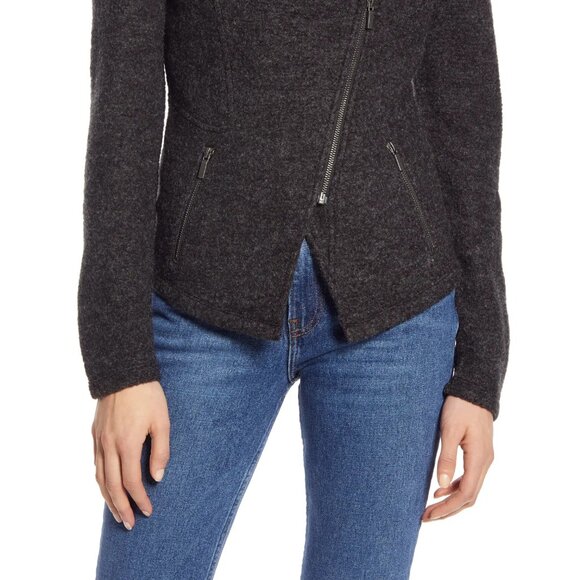 EUC Halogen Knit Moto Jacket, S, Asymmetrical black - Picture 9 of 11